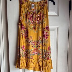 Bila Yellow Floral Sleeveless Blouse